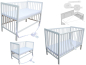 Preview: Kinderbett - Beistellbett - Babybett 120x60cm mit Matratze, Gurt und Rädern weiß